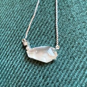 Kendra Scott Silver and white pearlescent stone necklace
